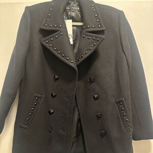 Zara Black Studded Coat